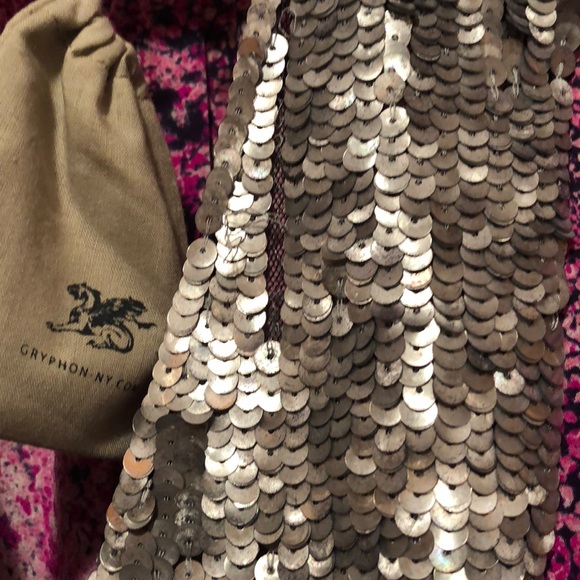 Gryphon high low sequin print belted silk dress - Picture 5 of 8